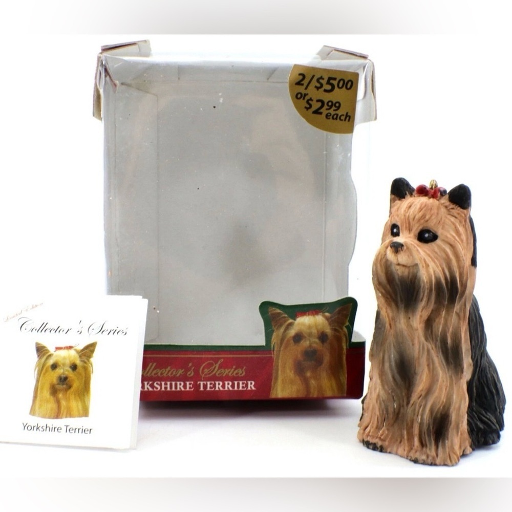 Yorkie Dog Ornament Vintage Figurine Pet Lover Christmas Decor Holiday Gifts - Picture 3 of 11